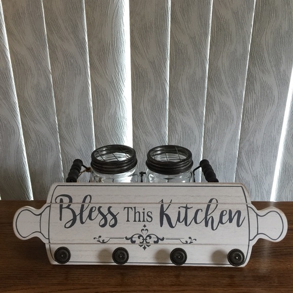 PLAQUE w Hooks-Bless This Kitchen - Picture 3 of 6